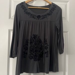 Garnet Hill embroidered swing top